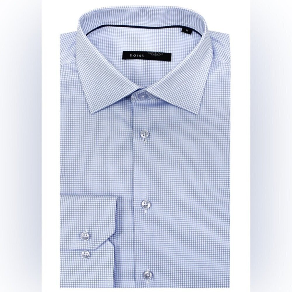 Horst Light Blue Long Sleeve Button Down Shirt 100% Cotton Size 16